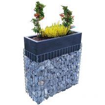 Gabiondeco - Gabion avec bac à fleurs 80 cm x 86 cm x 30 cm (l x h x p). Maillage 5 x 5 cm. Spirale - Made in Germany