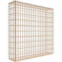 Gabiona - Gabiondeco - Gabion aspect rouille 100 cm x 100 cm x 20 cm (l x h x p). taille des mailles 5 x 10 cm. formation de rouille naturelle en