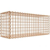 Gabiona - Gabiondeco - Gabion aspect rouille 100 cm x 40 cm x 30 cm (l x h x p). taille des mailles 5 x 5 cm. formation de rouille naturelle en cours