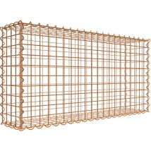Gabiona - Gabiondeco - Gabion aspect rouille 100 cm x 50 cm x 20 cm (l x h x p). taille des mailles 5 x 5 cm. formation de rouille naturelle en cours