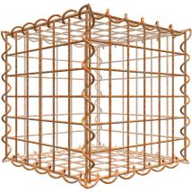 Gabiona - Gabiondeco - Gabion aspect rouille 30 cm x 30 cm x 30 cm (l x h x p). taille des mailles 5 x 5 cm. formation de rouille naturelle en cours