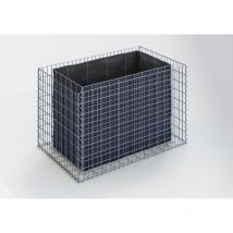 Gabiondeco - Jardinière en Gabion. 130 cm x 80 cm x 80 cm (l x h x p). taille des mailles 5 x 10 cm. Épaisseur des parois 10 cm - Made in Germany