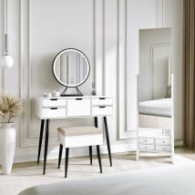 Carme Home - Gabriella x Nikita led Mirror Dressing Table and Mirror Jewellery Cabinet 2 Piece Set