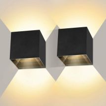 Gabrielle - 12W Applique Murale Interieur/Exterieur led 2 Pièces étanche avec Angle d'éclairage Réglable Blanc Chaud 3000K