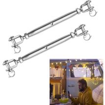 GABRIELLE 2 PCS Tendeurs de Câble Tendeur de Fil en Acier Inoxydable M6 Tendeur Fermé Tendeur de Connexion de Fil 160mm-230mm Tendeur pour Toile