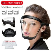 2pcs Masque facial transparent Bouclier intégral Lunettes de sécurité Masque de protection des yeux Coupe-vent Anti-poussière Casque intégral