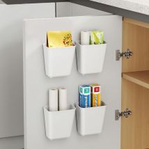 Gabrielle - 4 Pieces Self-Adhesive Wall-Mounted Storage Boxes, Kitchen Cabinet Door Storage Boxes, Suitable for Closets, Bathrooms, Refrigerator,