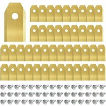 Famille - gabrielle 45pcs Titanium Lawn Mower Blades, Robot Lawn Mower Blades for Husqvarn/Automower/Yardforce/Gardena with Screws, Replacement