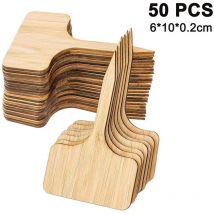 Gabrielle - 50pcs Bamboo Plant Labels, T-shaped Plant Markers, Label Stickers, Nursery Pots, Ornamental Plants, Herbs, Flowers, Vegetables