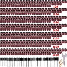 531 Pièces Tambour de Poncage Ensemble pour Outils Rotatifs, avec 504 Pièces Tambour de Poncage 24 Pièces Tambour Mandrinet 2 Pièces Mandrin à