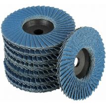 8 pieces flap discs, flap discs, ø 76 mm x 10 mm, grain 40/60/80/120, for metal, steel and wood, coated with flap discs, grinding discs, (blue)