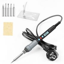 Gabrielle 90W Precision Electric Soldering Kit with On/Off Switch, Adjustable Temperature 200-480°C, 5 Soldering Tips, Solder Wire, Soldering Iron
