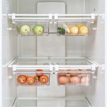 Bac De Rangement Pour Réfrigérateur, Organisateur De Tiroir Coulissant Pour Réfrigérateur, Boîte De Rangement à Support Transparent Pour Cloisons De