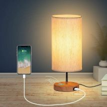 Gabrielle - Bedside Lamp, Nightstand Lamp with usb Charging Ports, Touch Control, 3 Color Temperatures and Fully Dimmable, Minimalist Table Lamp, 5W
