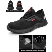 Chaussures de Securité Légère Baskets de Sécurité Chaussures de Travail Chaussure de Chantier Embout en Acier Respirantes Antidérapantes Homme Femme