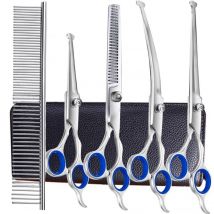 Gabrielle - Blue Dream Ciseaux de sécurité professionnels 6 en 1 en acier inoxydable 4CR pour chiens, chats et autres animaux