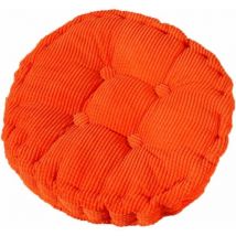 Coussin de chaise, rembourrage épais, matelassé, rond, pour repas à intérieur et à extérieur, coussin rond, orange - Gabrielle