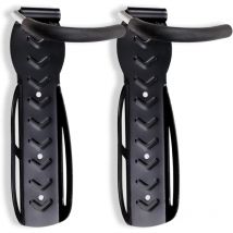 Gabrielle - Crochets muraux pour vélo 2 pièces, support de stationnement, présentoir, support mural pour 2 vélos, noir