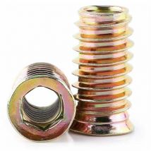 Crou d'insertion, écrous d'insertion d'entraînement de douille hexagonale en acier au carbone 20pcs, filetés pour les meubles en bois(M8 25mm)
