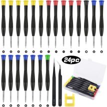 Gabrielle - Ensemble d'outils de réparation mini 24 pièces, tournevis de précision, lunettes pc, montre PS4, lunettes à bijoux, téléphone portable