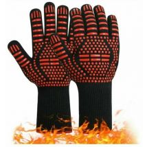 Gants de barbecue, gants de cuisine en silicone antidérapants, la température la plus élevée peut atteindre 800 ° C.Gants universels pour cheminée de
