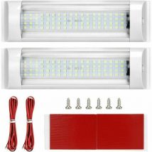 Gabrielle Interior Lights, led Ceiling Lights, Roof Lights 12V-80V, 72 LEDs, 6000K, for Motorhome/Trailer/Van/Boat with On/Off Switch, White (2 Pack)