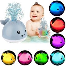 Gabrielle - Jouets de bain pour bébé Baleine Jouet de bain à pulvérisation automatique d'eau avec lumière Led Arroseur à induction Baignoire Douche