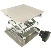 GABRIELLE laboratory lifting table, laboratory platform lifting table made of stainless steel, 100 x 100 mm, lifting height extendable from 45 to 150