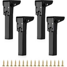 Gabrielle - Lot de 4 pieds de table pliants, pieds de table pliables, pieds de meubles noirs pratiques, pieds de meubles en métal, pieds de rechange