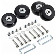 Jeu de 4 roulettes pivotantes en caoutchouc de rechange pour bagages, pièces de réparation, silencieuses, 45 x 18 mm