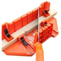 Gabrielle Plastic Miter Box, Miter Cutting Box with Saw Compartment, Miter Saw Box Cutting Tool for Cutting Angle 0°, 22.5°, 45°, 90°, Designed for