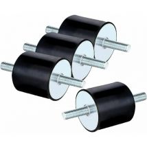 Gabrielle Silent Block M8, 4 Stück Anti-Vibrations-Gummi-Silenbloc-Bolzen, doppelendige Schraube, Anti-Vibrations-Absorber für Boot, Auto,
