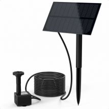 GABRIELLE Solar Fountain Pump, 1.5W Solar Water Pump with Ground Spike and 7 Different Nozzles, Floating Fountain for Garden Pond, Outdoor Pond