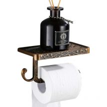 Gabrielle - Toilettenpapierhalter aus Aluminium zur Wandmontage, Retro-Badezimmerrollenhalter, Toilettenpapierhalter mit Telefonhalter