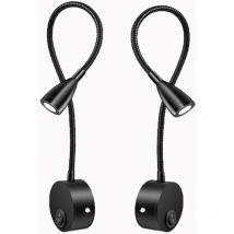 Gabrielle Wand-Nachttischlampe, 2 Lichter, LED-Leselampe, Schwanenhalslampe, 3 w, 3000 k warmweiße Leselampe