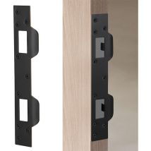 S-giant - Gâche de Porte Double Trous, Robuste Plaque de Verrouillage Plaque de Renfort Métal Gâche de Loquet pour Cadre de Porte Fixe à Pêne Dormant