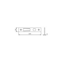 Gâche haut ou bas pour multiblindo Argent 134 mm Plate Inox 24 Pour crochet