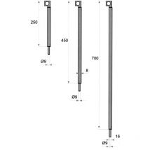 Verrou aluminium en applique ATLAS L 250mm noir - FAPIM - 372323