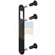 Gâche réversible en Inox avec plots de fixation pour serrure derrière le cadre. Plots de fixation Blanc Ral 9016 - Cadre (mm) 40