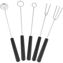 Gadget de cuisine 5PCS Outil de Kebab en acier inoxydable Fourchette à chocolat Pics Gadget de cuisine pour la cuisine au barbecue à la maison