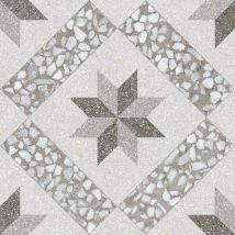 Carrelage sol / mur effet terrazzo à motif gris 30x30 cm gadner cemento