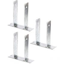 Alberts - gah 213015 212797 - Supporto per palo a u, da avvitare, zincato a caldo, larghezza 91 mm, set da 3
