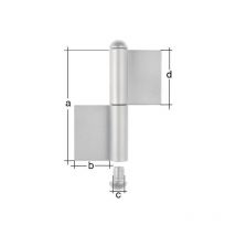 Charnière Typ K04 2 unités.pour souder tête ronde en acier inoxydable 80/30/9/40mm GAH