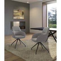 Gaia - Chaise en tissu gris foncé 2 pcs