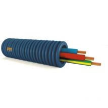 Gaine icta préfilée 4x1,5 mm² ø 16 mm HO7V-U bleu-noir-rouge-vert/jaune couronne 100 m Pm Plastic Materials