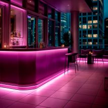 Efectoled - Gaine Néon led Flexible Dimmable 7.5W/m 220V ac 120LED/m Semi-circulaire 180° Rose IP67 sur Mesure Coupe tous les 100cm 4 m