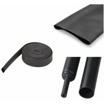Gaine thermorétractable 10mm 5mm noire longueur 2 mètres protection thermo fil électrique câble led bande bandeau