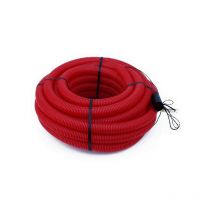 Gaine tpc annelée-lisse rouge edf Ø50 en 25m avec tire-fil
