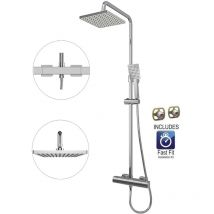Gainsborough - Square Dual Outlet Thermostatic Cool Touch Bar Mixer Shower + ffk
