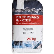 Filtersand 1,0 - 2,0 mm 25 kg – Quarzsand für optimale Poolfiltration – Frei von Verunreinigungen – Hoher Quarzgehalt